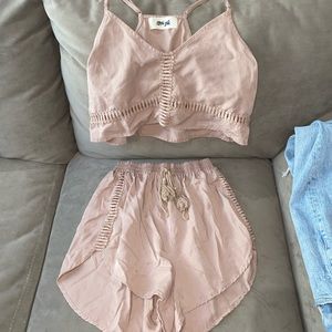 Pink shorts set
